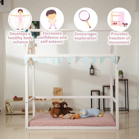 Ariro Toys Montessori Floor Bed - Coloured with Mattress