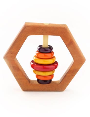 Ariro Toys Wooden Rattle - Hexagon