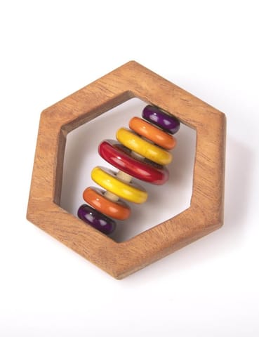 Ariro Toys Wooden Rattle - Hexagon