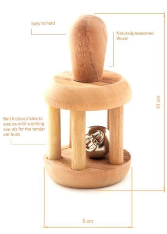 Ariro Toys Wooden Bell Rattle