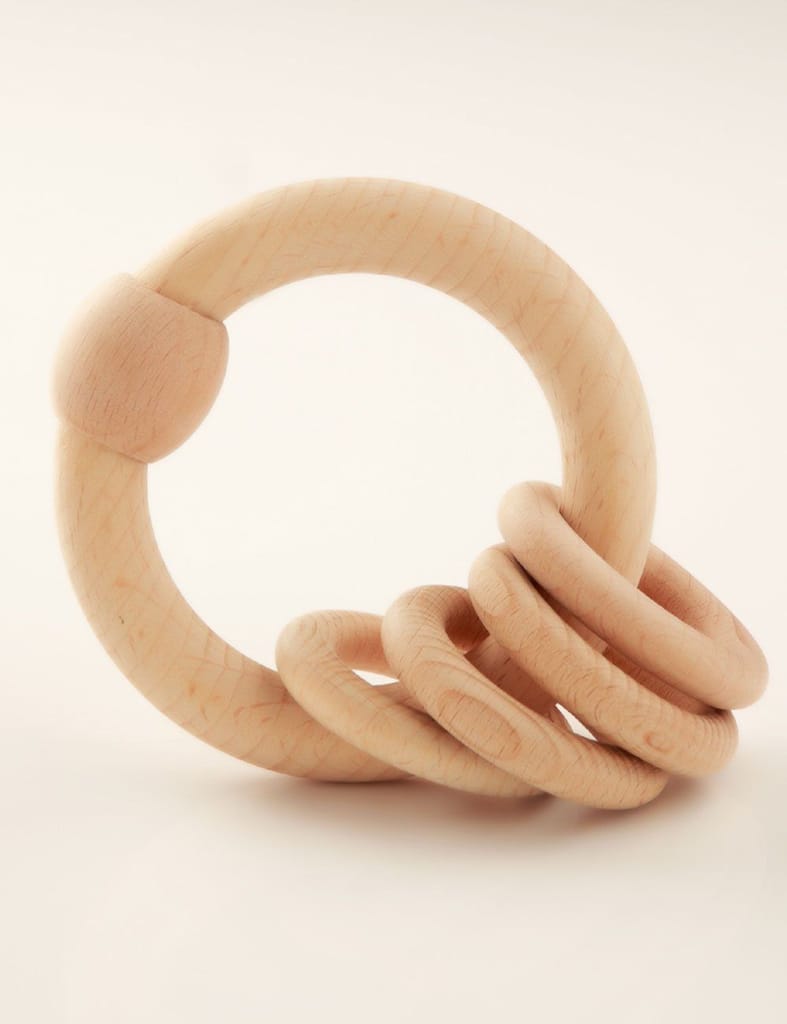 Ariro Toys Wooden Rattle - Circular Natural