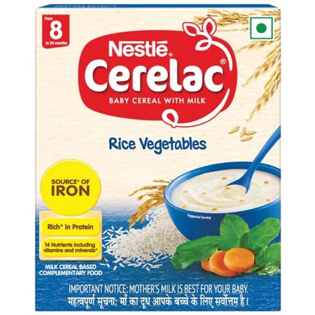 Nestle Cerelac Rice Vegetables Baby Cereal, 8-12 Mth, 300gm