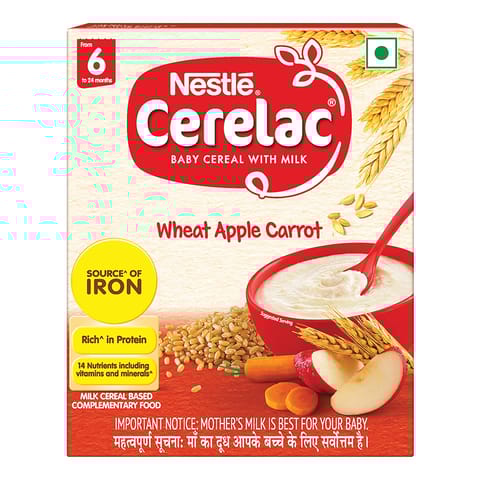 Nestle Cerelac Apple and Carrot Cereal, 6 -24 mths, 300 gm