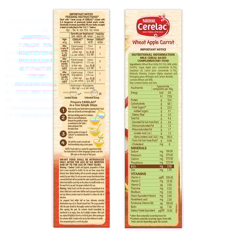 Nestle Cerelac Apple and Carrot Cereal, 6 -24 mths, 300 gm