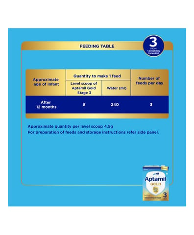 Aptamil Gold Follow Up Infant Formula Milk Powder for Babies - Stage 3 ( 12 month onwards ) - 400gm