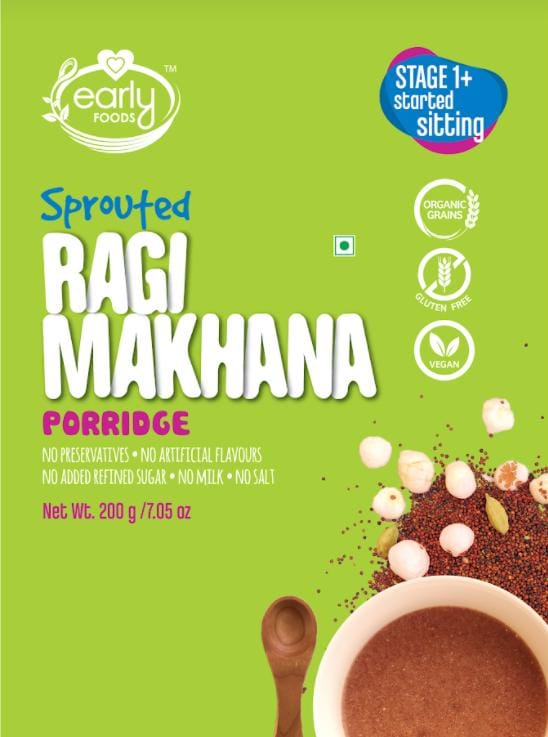 Early Foods Sprouted Ragi & Makhana Porridge Mix, 200g