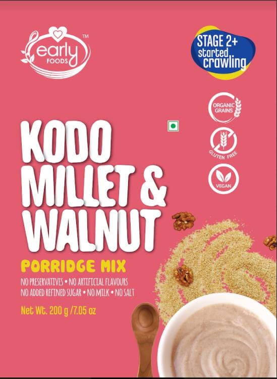 Early Foods Kodo Millet & Walnut Porridge Mix, 200g