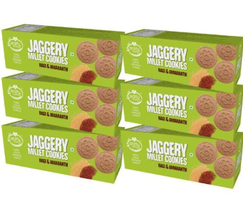 Early Foods Pack of 6 - Ragi & Amaranth Jaggery Cookies