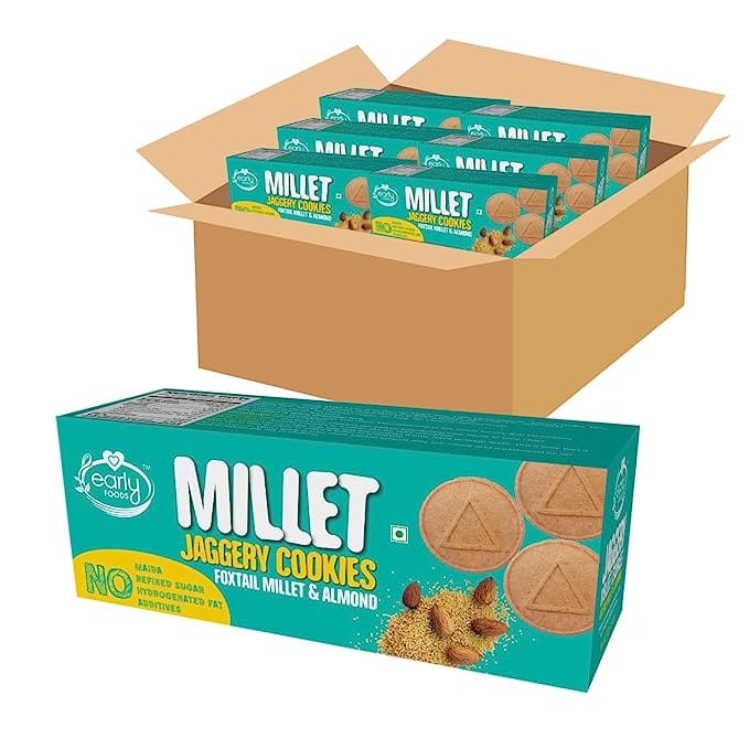 Early Foods Pack of 6 - Foxtail Millet & Almond Jaggery Cookies