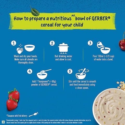 Gerber Cereals with Powerblend - Mango & Berry Cereals For Kid (2-6 Years Old) - 300g