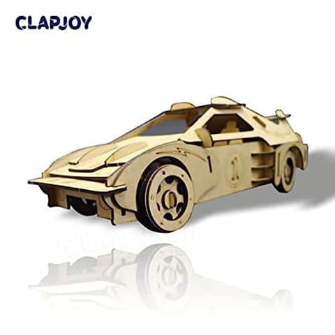 Clapjoy 3D Wooden Puzzle Monster Truck and Racing Car Combo for kids of age 6 years and Above