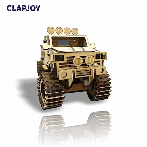 Clapjoy 3D Wooden Puzzle Monster Truck and Racing Car Combo for kids of age 6 years and Above