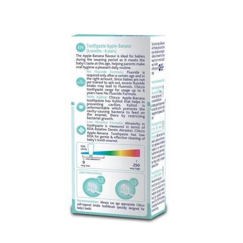 Chicco Flouride Free Apple-Banana Toothpaste for 6mn+