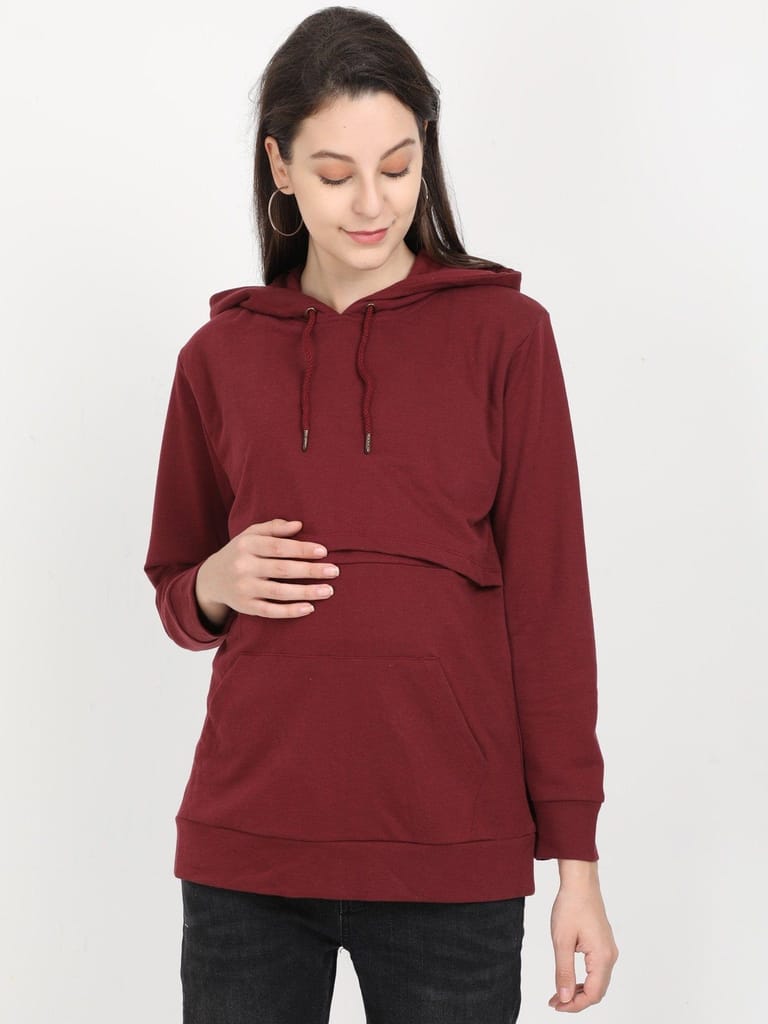 The Mom store Maternity and Feeding Sweatshirt With Hoodie