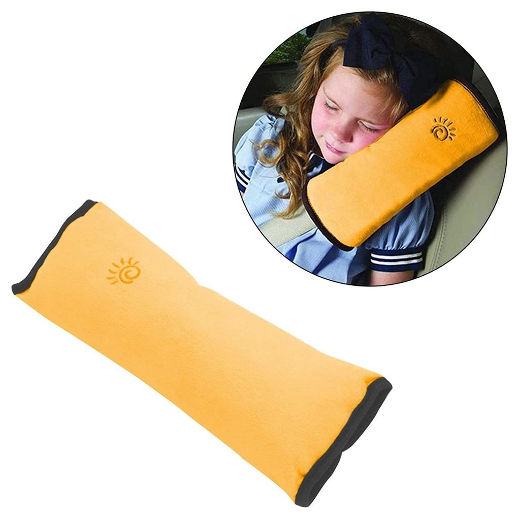Safe-O-Kid Seat Belt Support Pillow for Kids-Yellow
