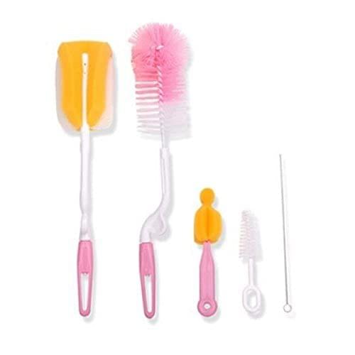 Safe-O-Kid-5 Piece Cleaning kit Bottle,Nipple and Straw-Pink