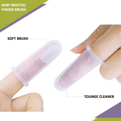 Safe-O-Kid Silicone Baby Finger Brush With Case With Non-Toxic Chewy Tube