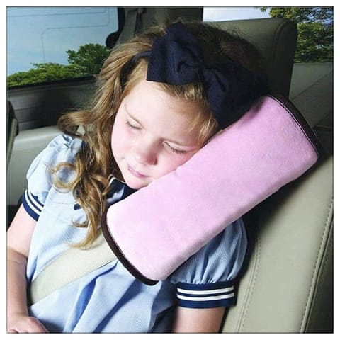 Safe-O-Kid 1, Car Safety Seat Belt Holder With 1 Seat Belt Mounted Pillow