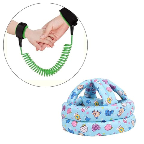 Safe-O-Kid 1 Wrist Link With 1 Baby Safety Cotton Helmet Head Protection