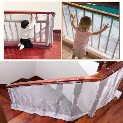 Safe-O-Kid 75-95 cm Child Safety Stair Safety Gates with 1 Fall Prevention Safety Net