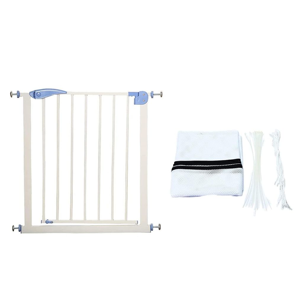 Safe-O-Kid 75-85 cm Child Safety Stair Safety Gates with 1 Fall Prevention Safety Net