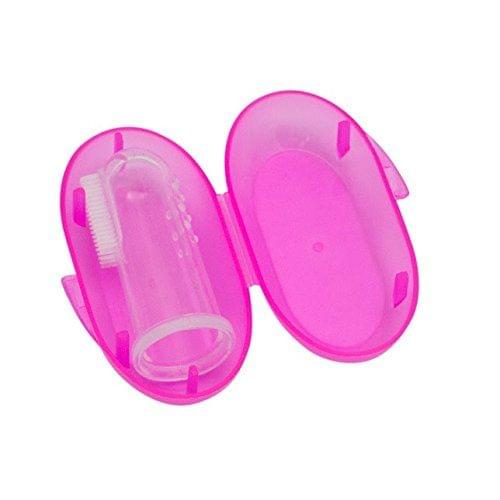 Safe-O-Kid Silicone Baby Finger Brush With Case with Unique Shape Pacifier for Newborn, BPA Free