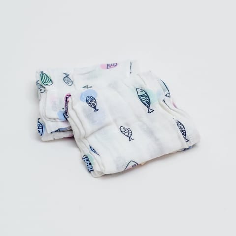 Yellow Rabbit Fish On Polka Dots Muslin Squares