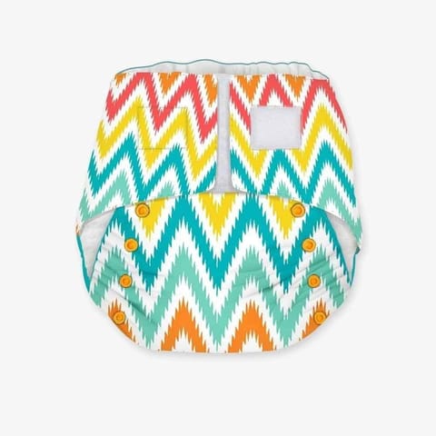 Snugkins Newborn Bliss - Reusable Cloth Diapers ,Fits 2.5kg 7kg - Macaroon Ikat