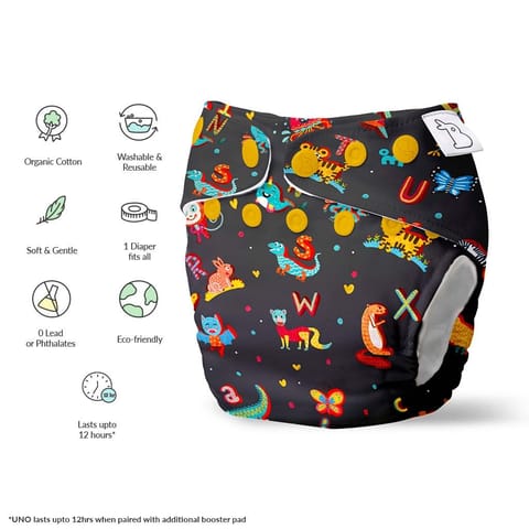 SuperBottoms Reusable and Washable Cloth Diapers for babies - Cloth Diaper Freesize UNO