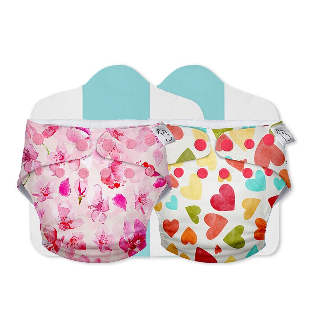 SuperBottoms Cloth Diapers for babies - Cloth Diaper Combo Pack of 2 Freesize UNO- New Version| Reusable