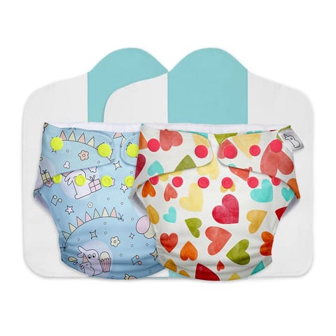 SuperBottoms Cloth Diapers for babies - Cloth Diaper Combo Pack of 2 Freesize UNO- New Version| Reusable