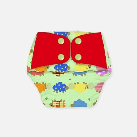 Snugkins Regular Diaper - Freesize Reusable (Fits babies 5-17kgs) - Dreamy sheep