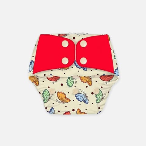 Snugkins Regular Diaper -Freesize Reusable (Fits babies 5-17kgs)-Butterfly Kisses