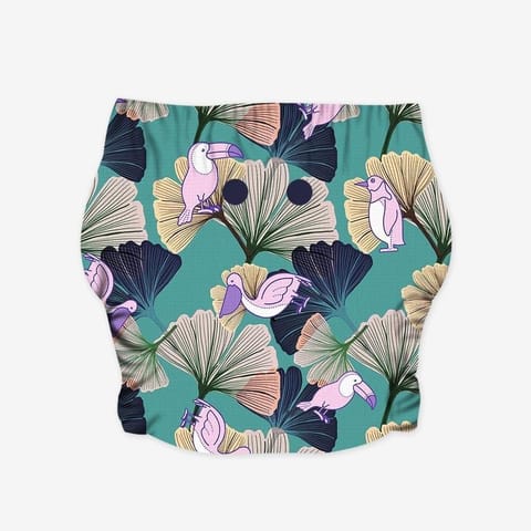 Snugkins New Age Reusable cloth diaper, Fits 5 -14kg babies Ginkgo Glee