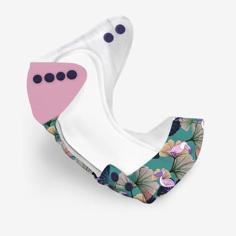 Snugkins New Age Reusable cloth diaper, Fits 5 -14kg babies Ginkgo Glee