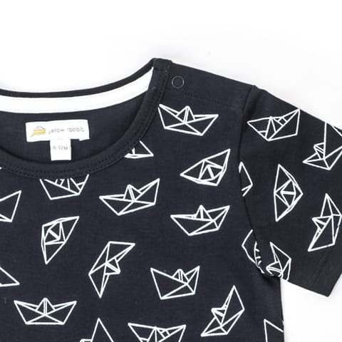 Yellow Rabbit Origami Paper Boat T-shirt