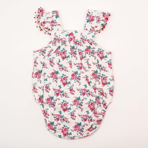 Yellow Rabbit Floral Flutter Sleeve Onesie