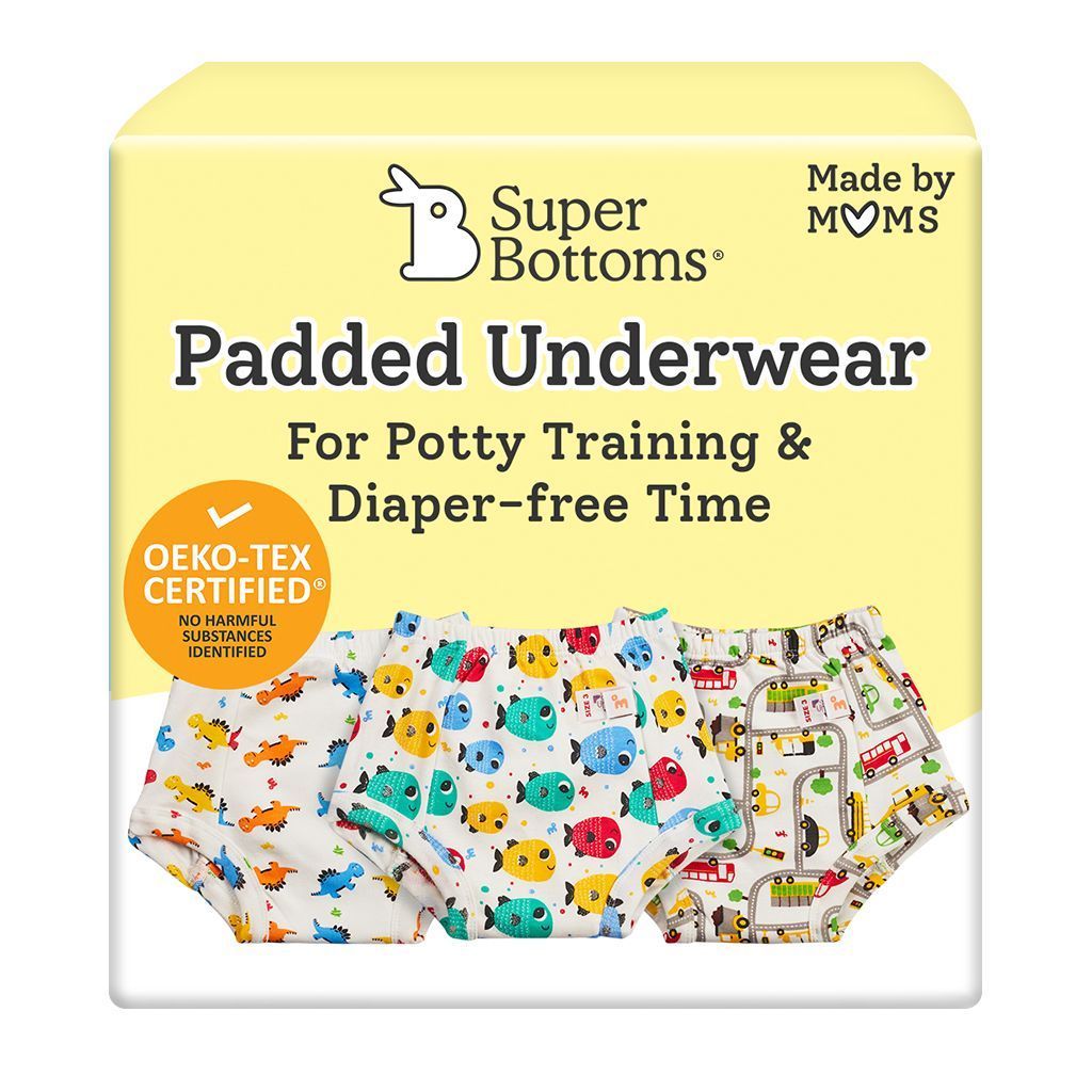 SuperBottoms Padded Underwear| 3 layers of cotton padding & SuperDryFeel Layer| Pull-up style pants