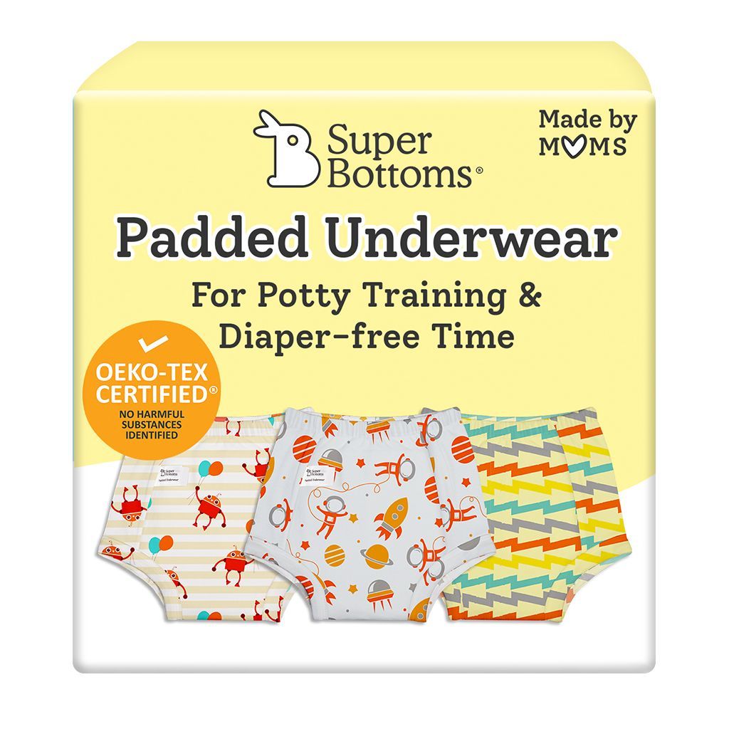 SuperBottoms Padded Underwear| 3 layers of cotton padding & SuperDryFeel� Layer| Pull-up style pants