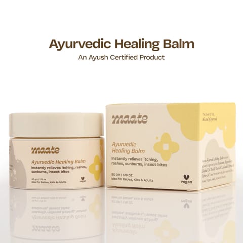 Maate Ayurvedic Healing Balm (50 gm) | Instantly Relieves Itching, Rashes, Sunburns, Insect Bites | Enriched with Tasmanian Pepper berry, Baobab Oil & Calendula | Non-Irritant And 100% Safe