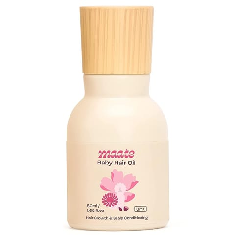 Maate Baby Hair Oil | Protein Rich Oil for Baby Hair Growth | Enriched with Hibiscus, Bhringraj & Vitamin Rich Almond Oil | No Mineral Oil | 100% Natural & Vegan