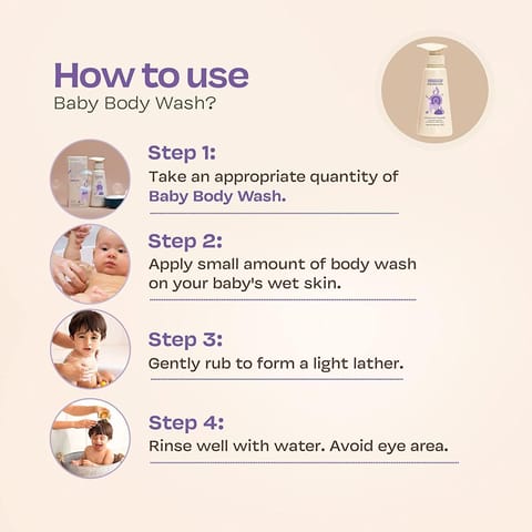 Maate Baby Body Wash | Soft & Supple Baby Skin with Extra Mild Natural Cleansers | Paraben and Sulphate-Free | pH Balanced, Soap Free & Tear-Free | Natural & Vegan