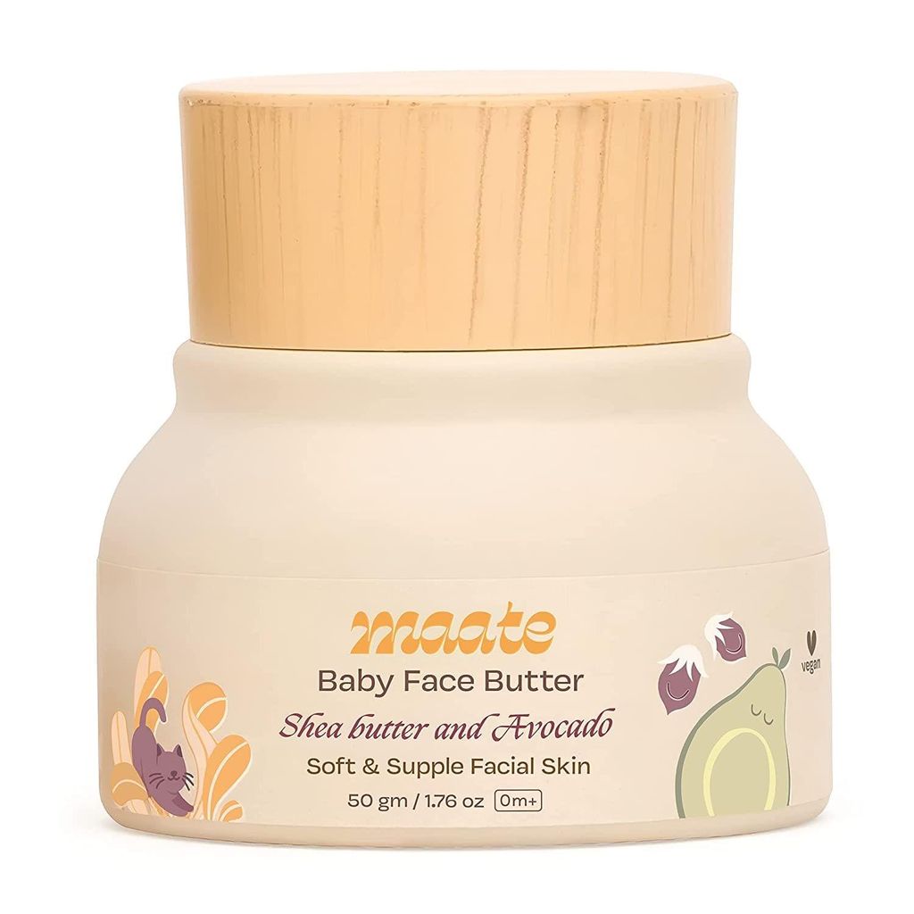 Maate Baby Face Butter Enriched with Shea Butter & Avocado | Quick Absorbing and Extremely Light | Deeply Moisturizes & Protects Facial Skin | Paraben Free, Natural & Vegan (50 gm)