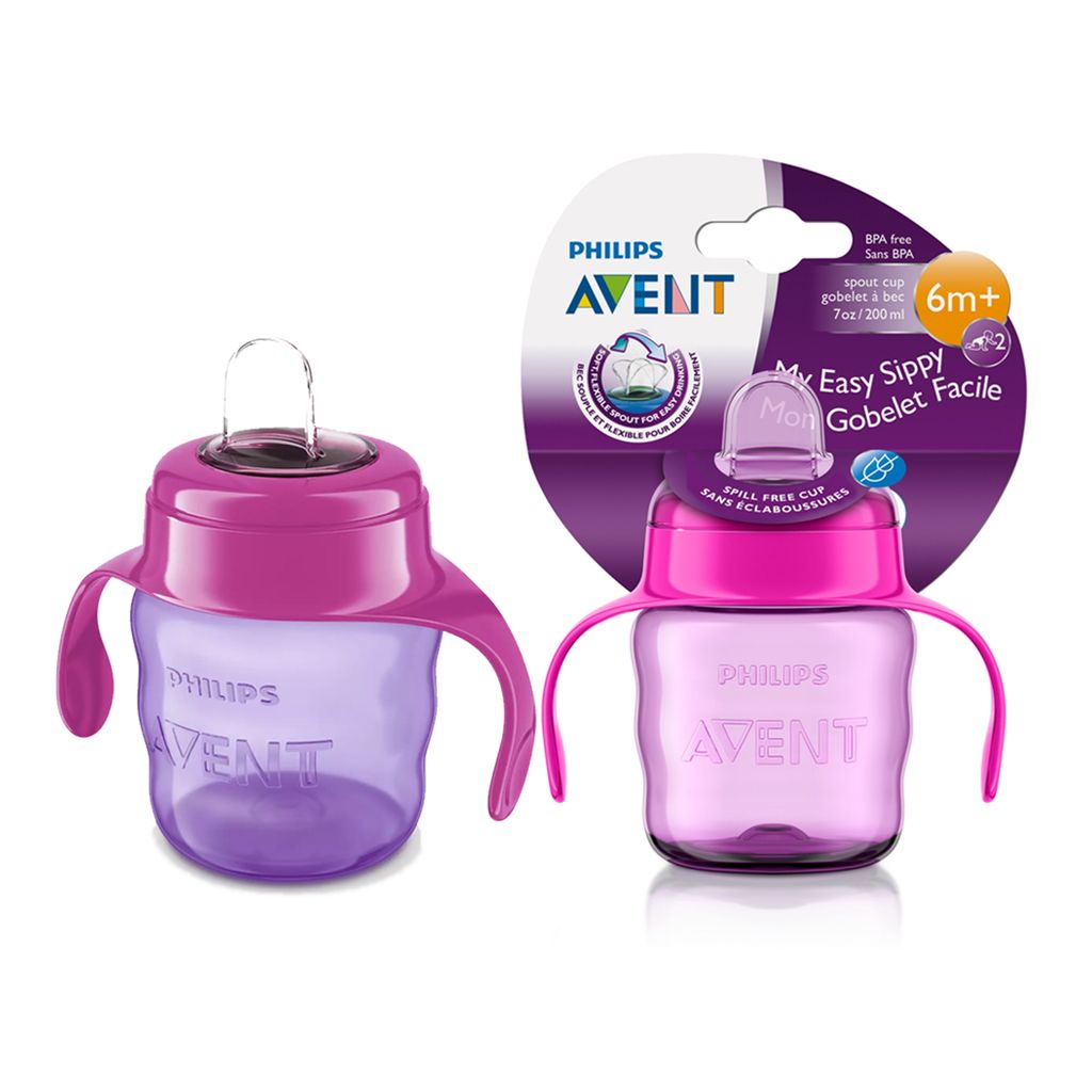 Philips Avent Silicone Rubber Classic Soft Spout Cup, (Pink/Purple) 200 ML 1 Piece