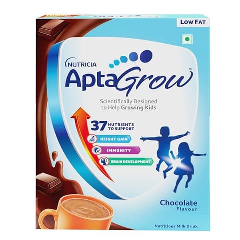 AptaGrow Health and Nutrition Drink Powder for Kid's (Chocolate Flavor, 400 Gms, BIB) with 37 Vital Nutrients to Support Height Gain, Immunity & Brain Development(Kids of 3+years)