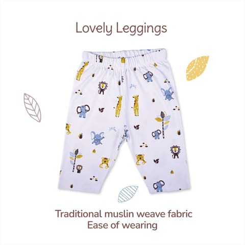 Tiny Lane Adorable & Comfy Fluffy Baby Clothing Set - Jungle Tribe Jhabla, Legging, & Bib