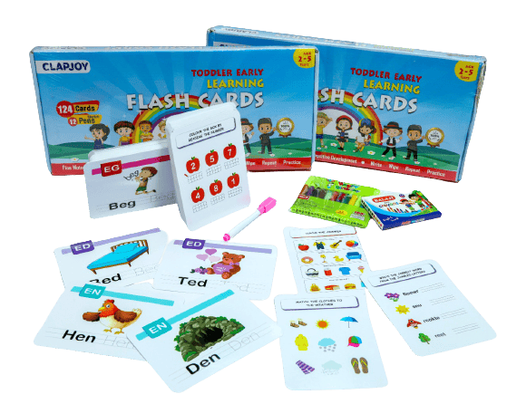 ClapJoy Reusable 124 Activity flash card for kids of age 2 years and Above