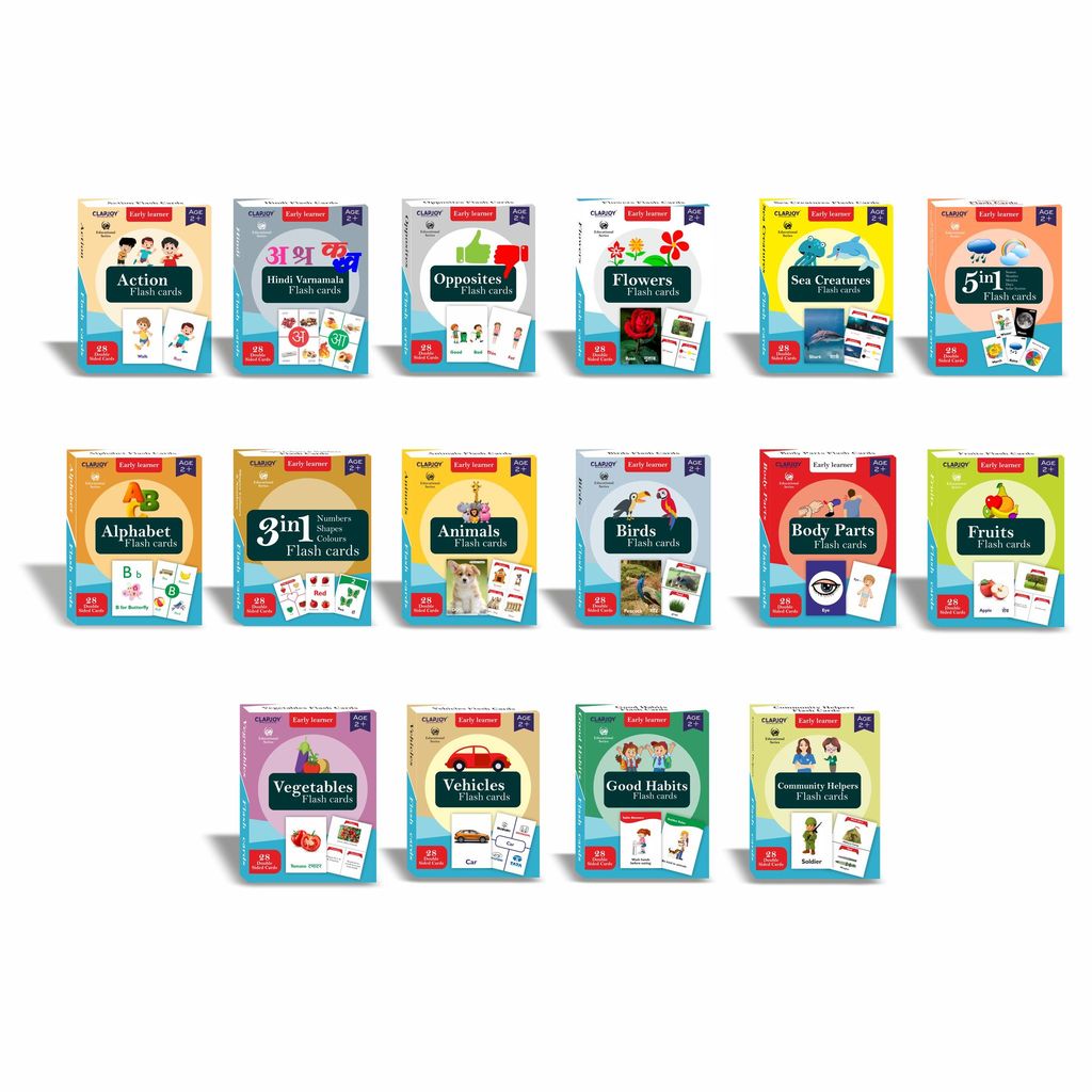 Clapjoy Combo set to 16 flash card for kids of age 2 years and Above