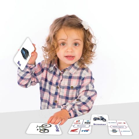 Clapjoy Vehicles flash card for kids of age 2 years and Above