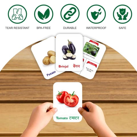 Clapjoy Vegetables flash card for kids of age 2 years and Above